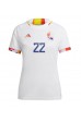 Belgia Charles De Ketelaere #22 Jalkapallovaatteet Naisten Vieraspaita MM-kisat 2022 Lyhythihainen